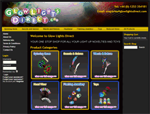 Tablet Screenshot of glowlightsdirect.com
